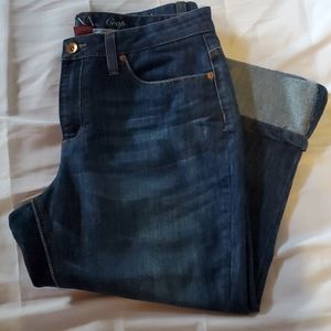 Merona crop jeans size 14r wide cuff distressed